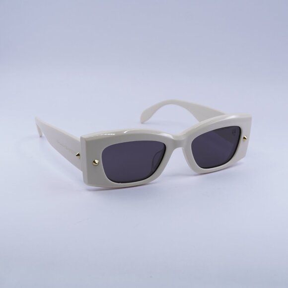?️ New Alexander McQueen AM0426S 005 Sunglasses - Ivory Frame, Grey Lenses main image 6